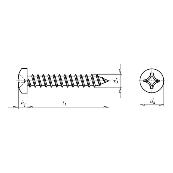 YMB.SAC VİDASI DIN7981-PH2(A2K)3,5X22