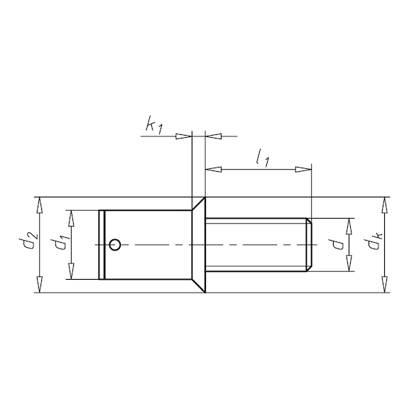 CIVATALI PERÇİN(A2K)(1,5-3,9)M8X15