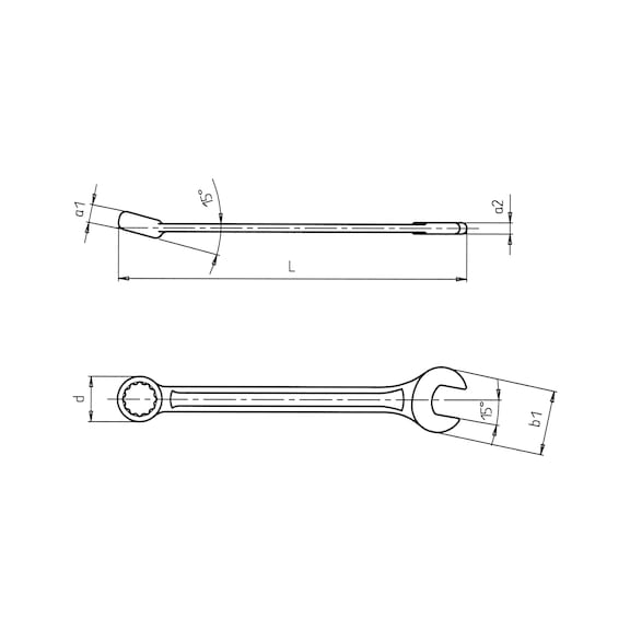 KOMBİNE ANAHTAR-SW6-KROM-15°AÇILI-100MM
