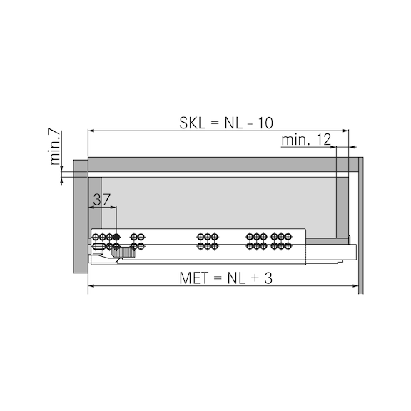 DYNAMOOV FRENLİ ÇİFT AÇIL.RAY 30KG-500MM