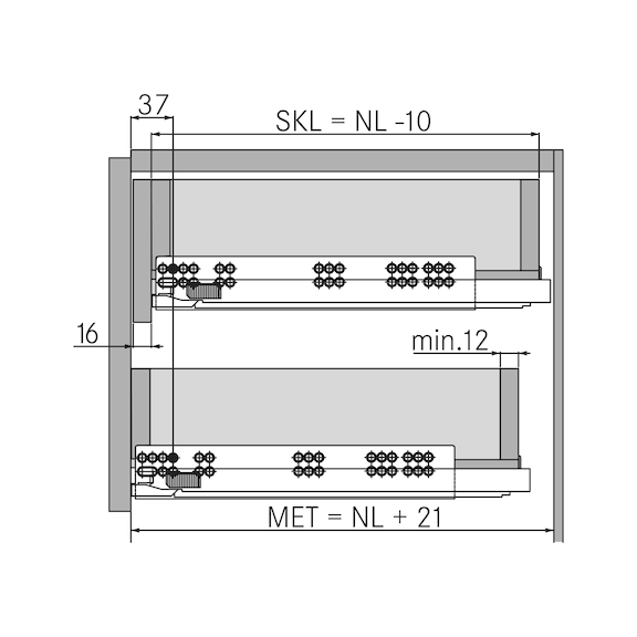 DYNAMOOV FRENLİ ÇİFT AÇIL.RAY 30KG-500MM