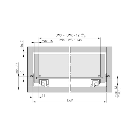 DYNAMOOV FRENLİ ÇİFT AÇIL.RAY 30KG-500MM