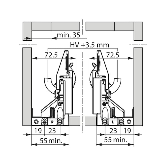 DYNAMOOV FRENLİ ÇİFT AÇIL.RAY 30KG-500MM